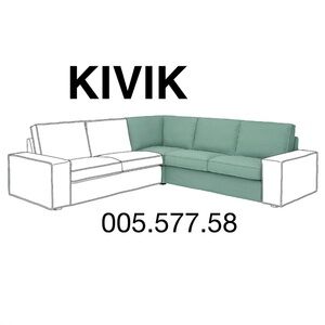 IKEA KIVIK Slipcover Cover corner section, 005.577.58	Tallmyra light green
